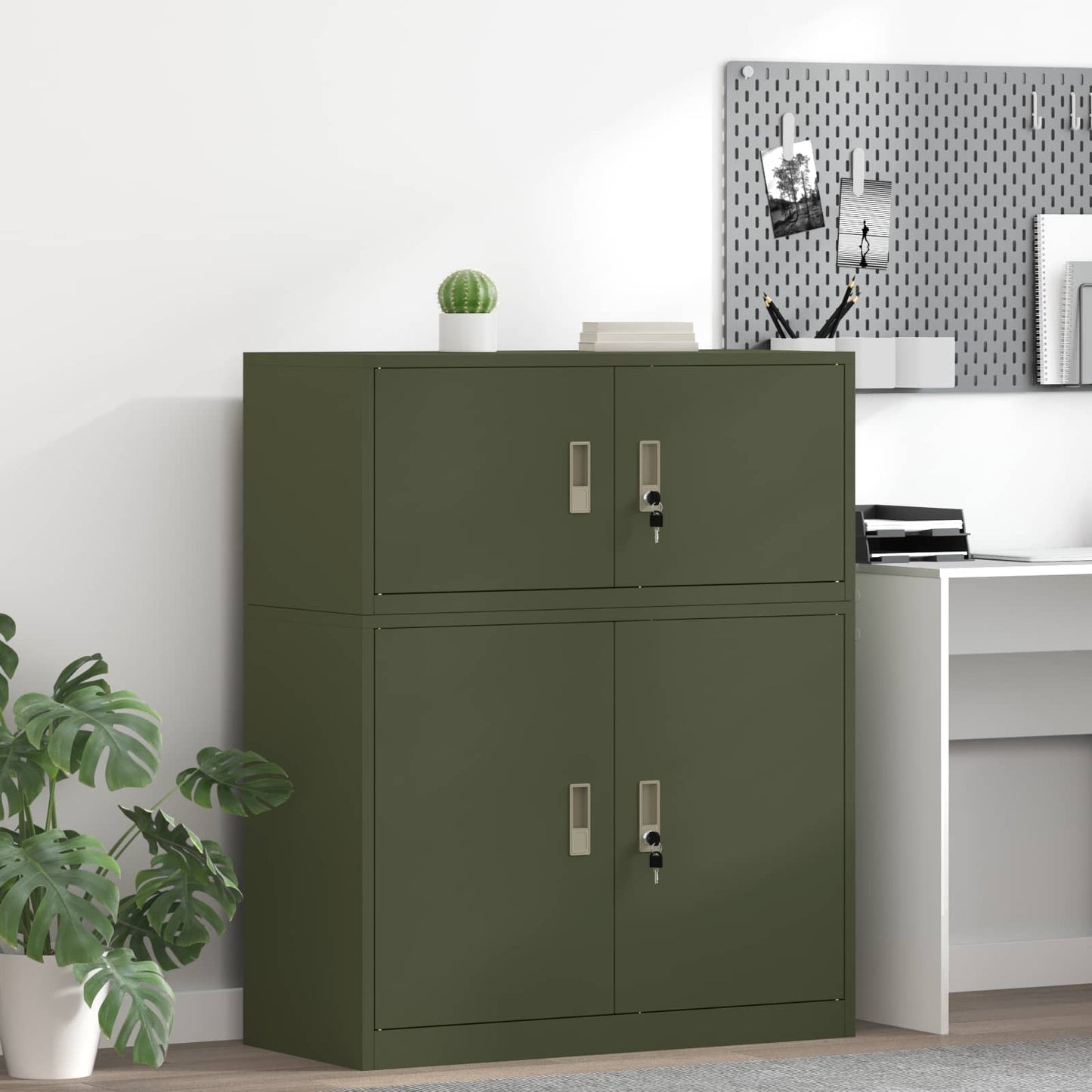 Storage Cabinet Olive Green 90 x 40 x 40 cm Steel
