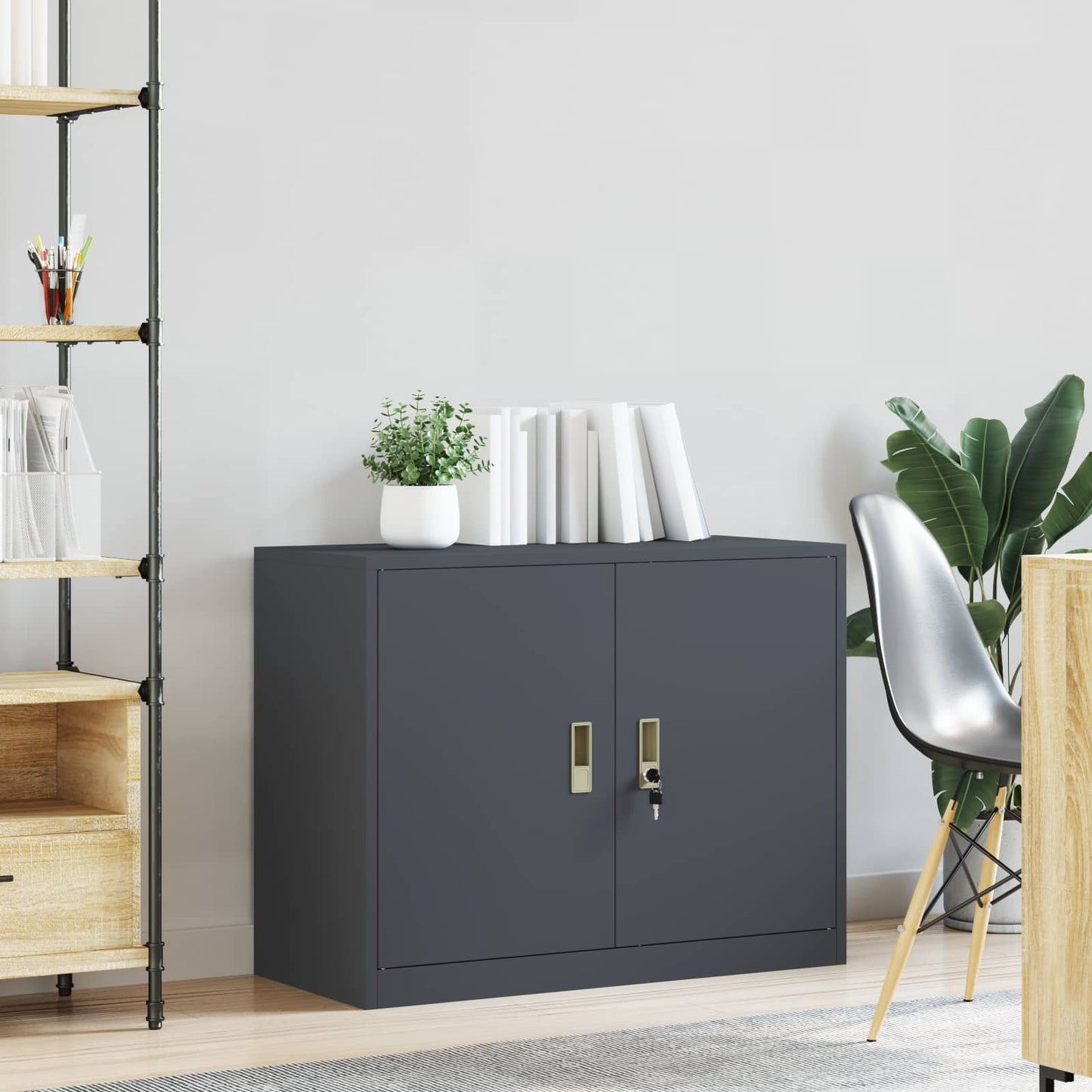 Storage Cabinet Anthracite 90 x 40 x 70 cm Steel