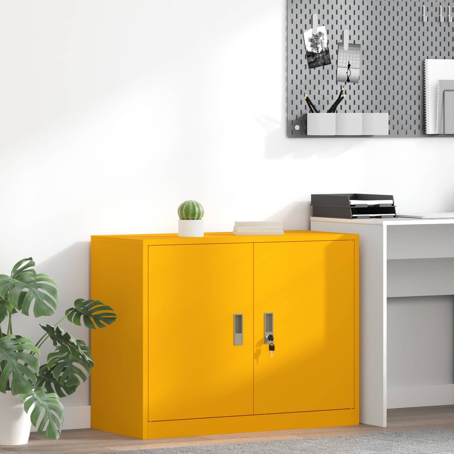 Storage Cabinet Mustard Yellow 90 x 40 x 70 cm Steel