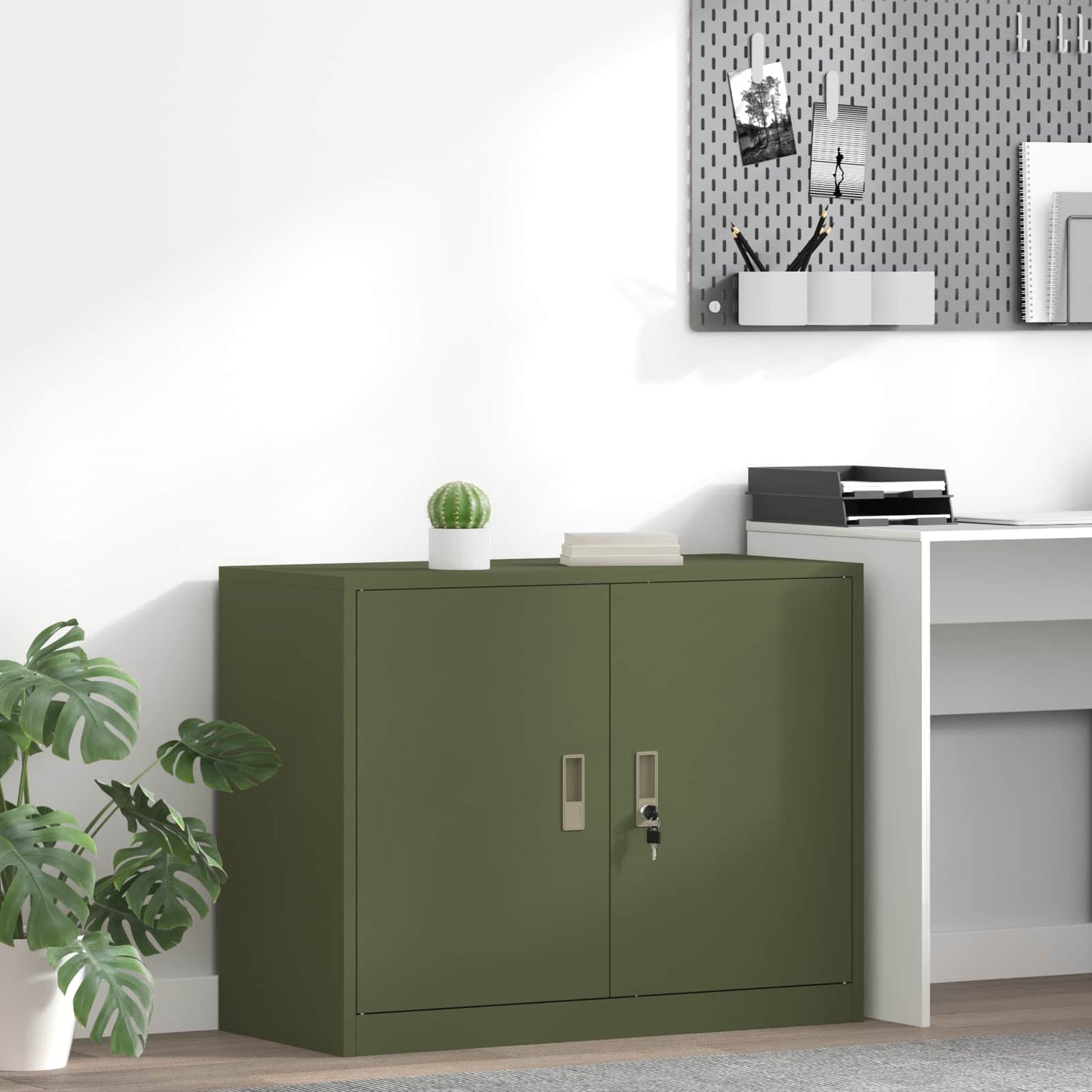 Storage Cabinet Olive Green 90 x 40 x 70 cm Steel