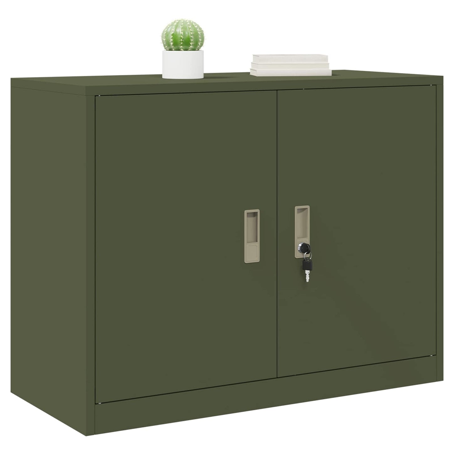 Storage Cabinet Olive Green 90 x 40 x 70 cm Steel