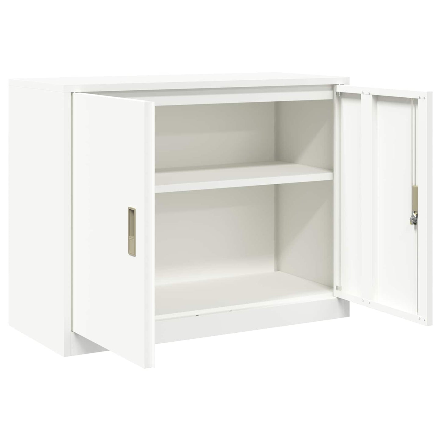 Storage Cabinet White 90 x 40 x 70 cm Steel