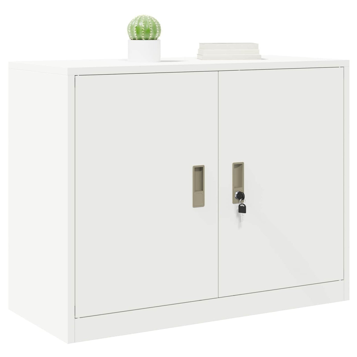 Storage Cabinet White 90 x 40 x 70 cm Steel