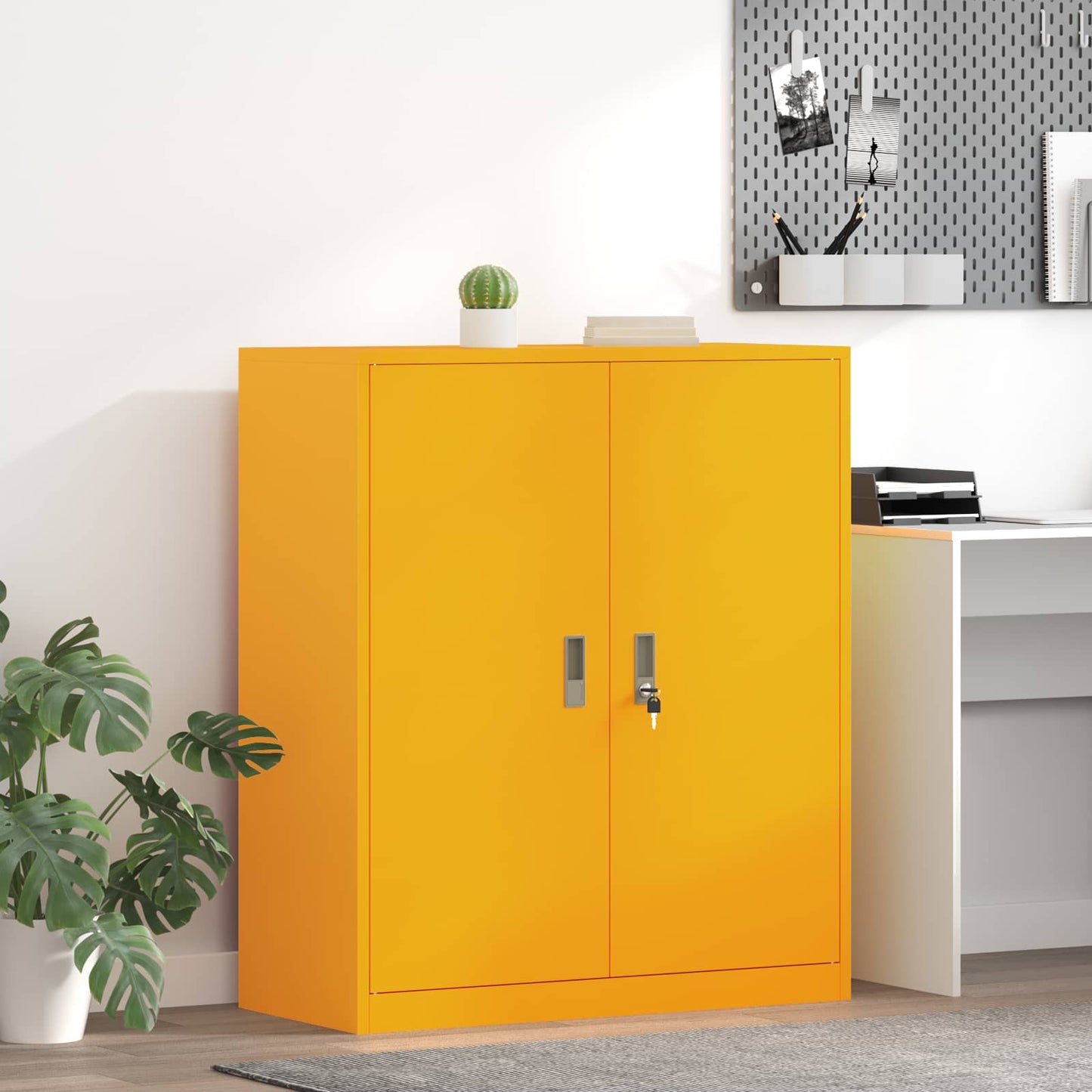 Storage Cabinet Mustard Yellow 90 x 40 x 105 cm Steel