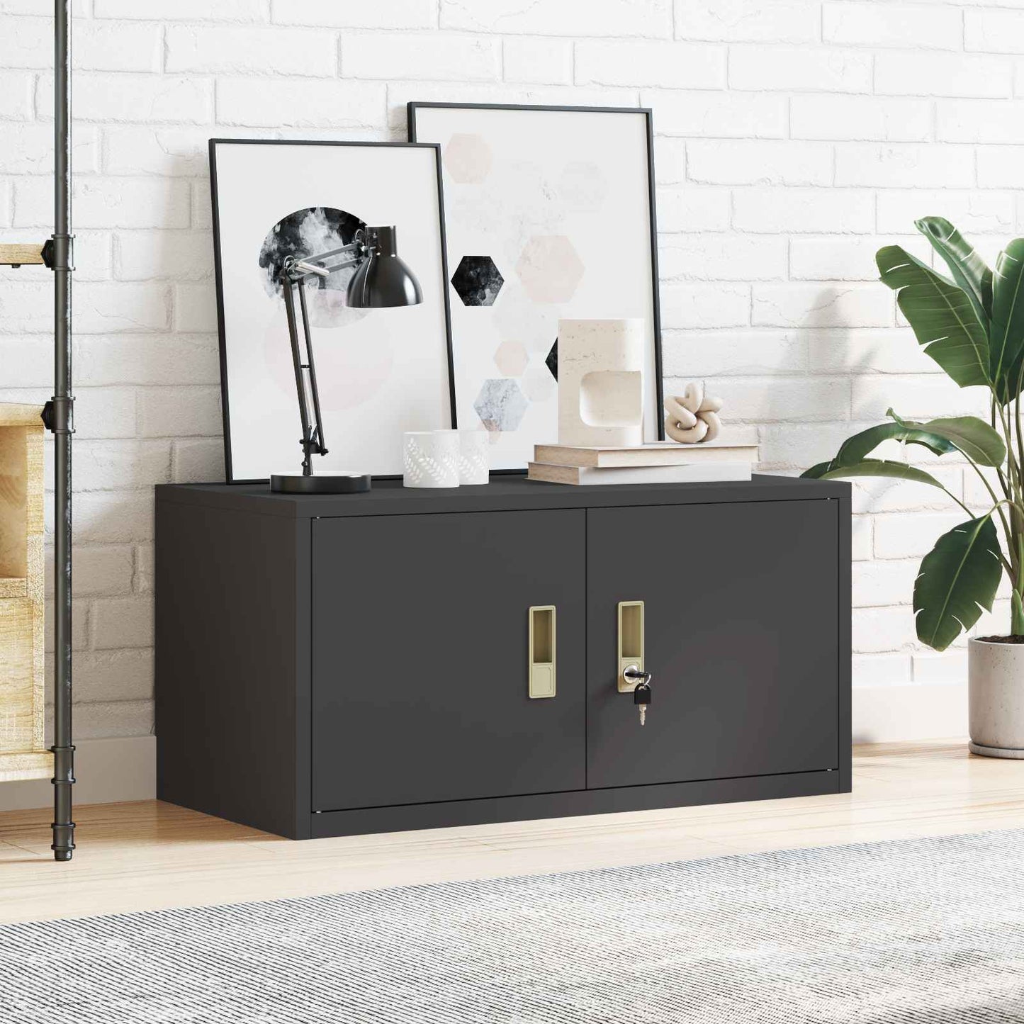 Storage Cabinet Black 80 x 40 x 40 cm Steel