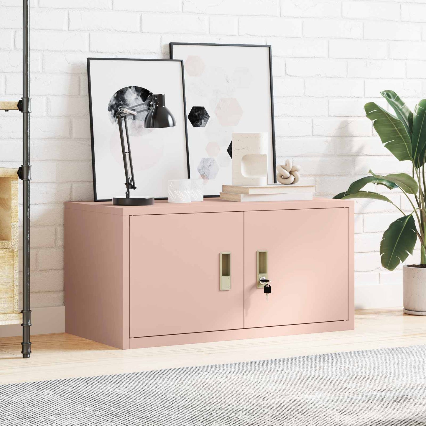 Storage Cabinet Pink 80 x 40 x 40 cm Steel