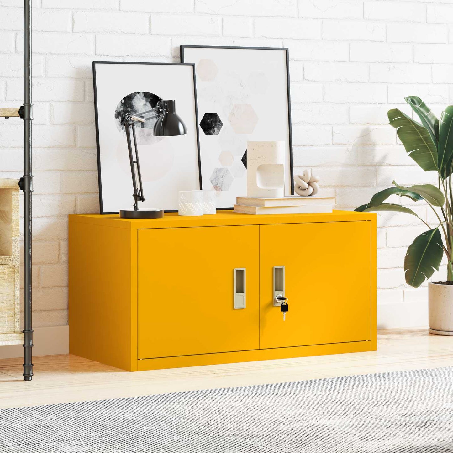 Storage Cabinet Mustard Yellow 80 x 40 x 40 cm Steel
