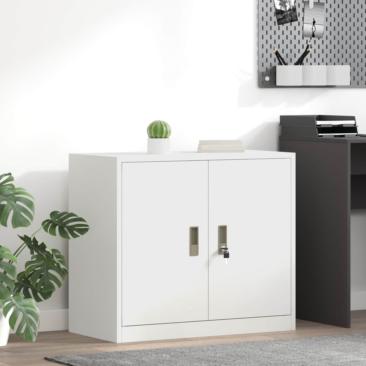 Storage Cabinet White 80 x 40 x 70 cm Steel