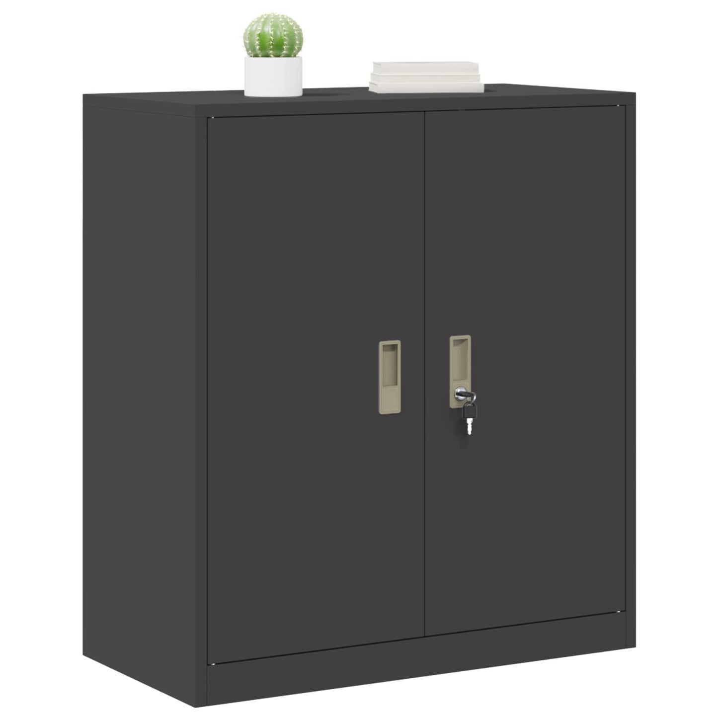 Storage Cabinet Black 80 x 40 x 90 cm Steel