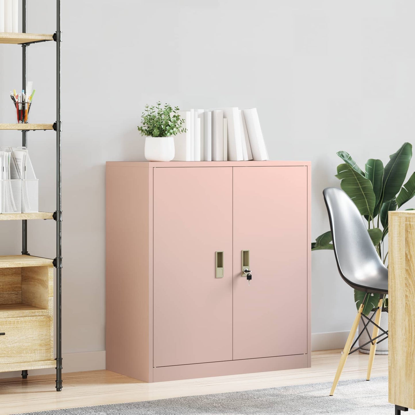 Storage Cabinet Pink 80 x 40 x 90 cm Steel