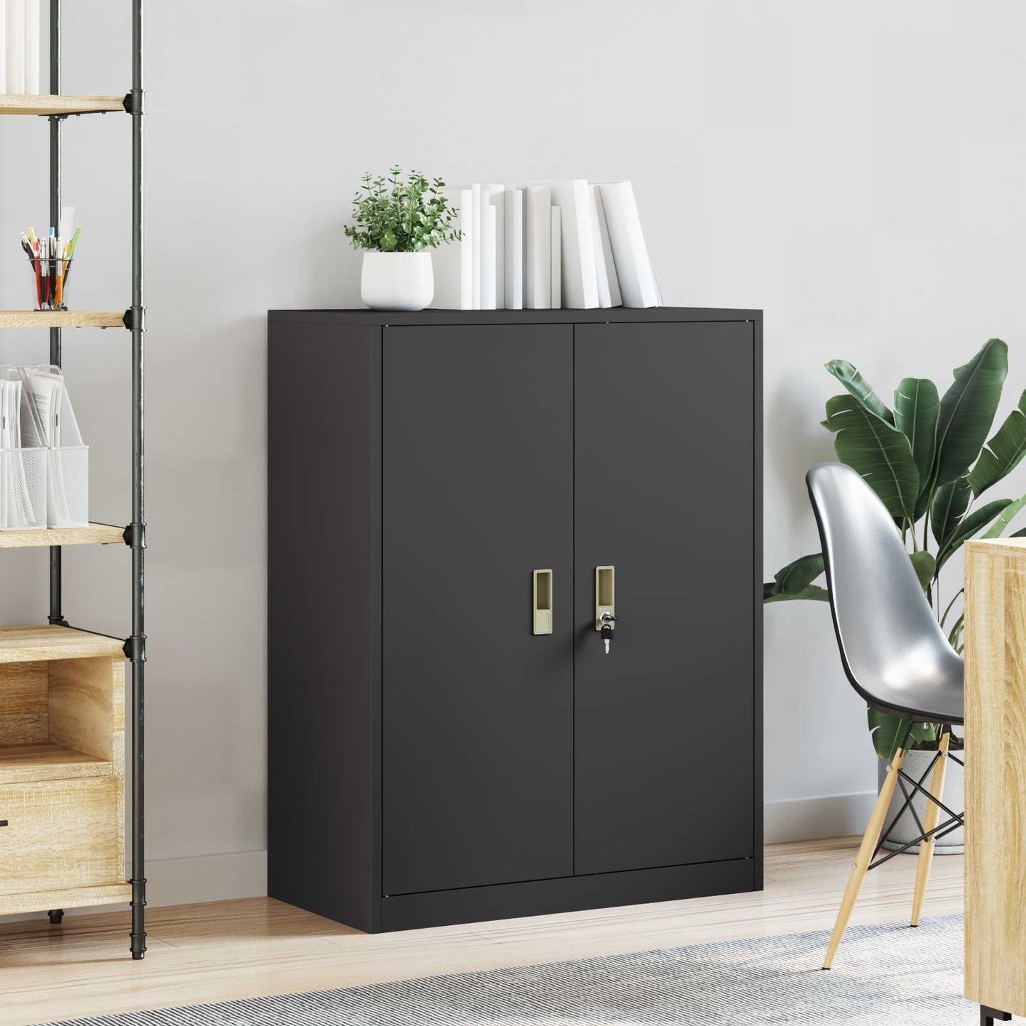 Storage Cabinet Black 80 x 40 x 105 cm Steel
