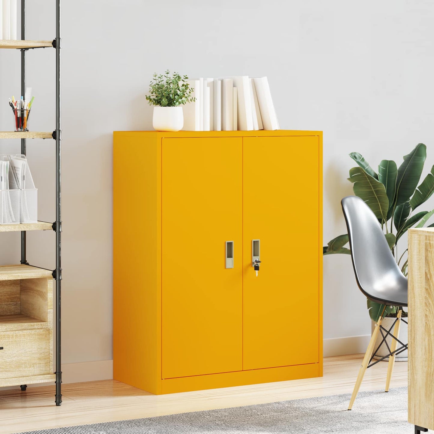 Storage Cabinet Mustard Yellow 80 x 40 x 105 cm Steel