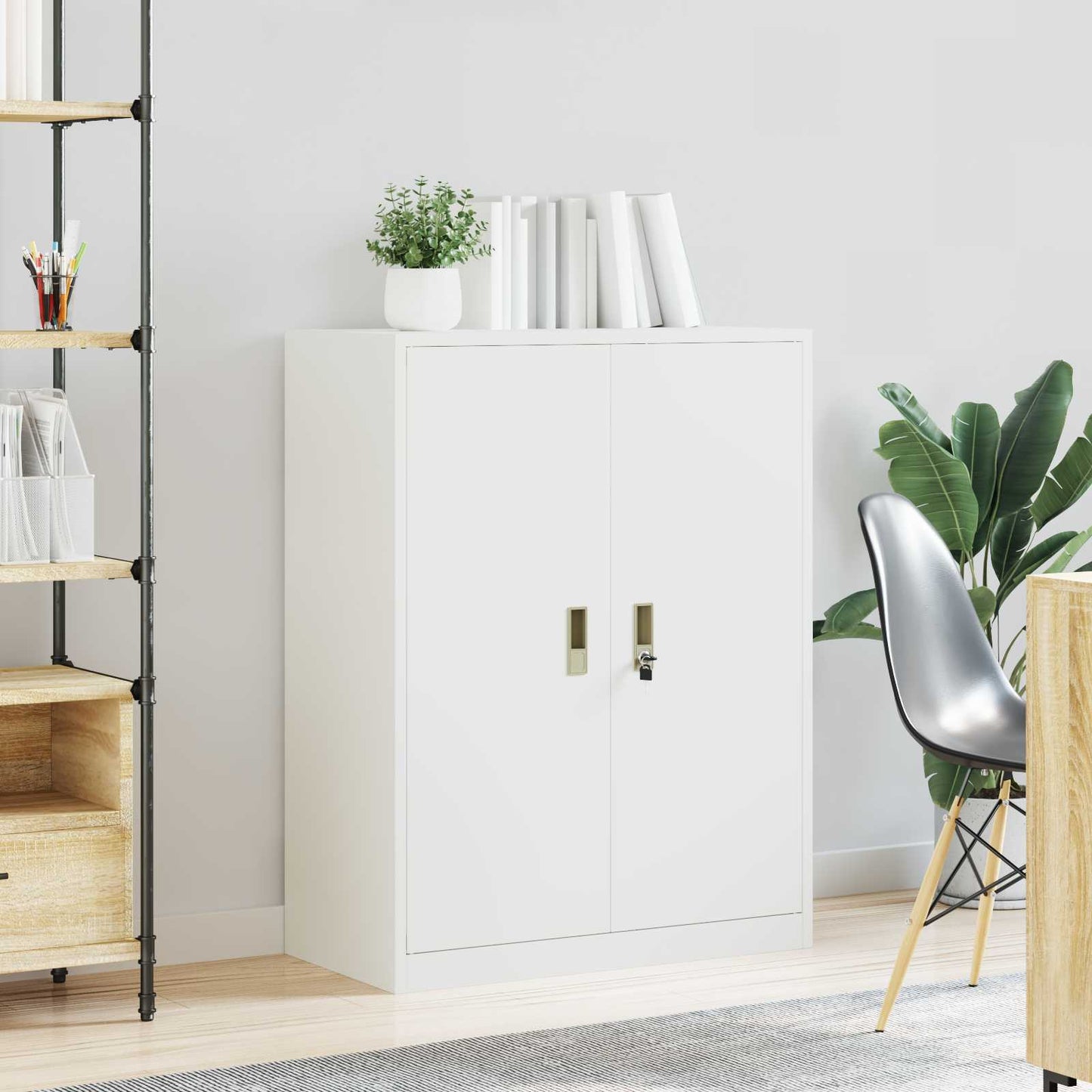 Storage Cabinet White 80 x 40 x 105 cm Steel