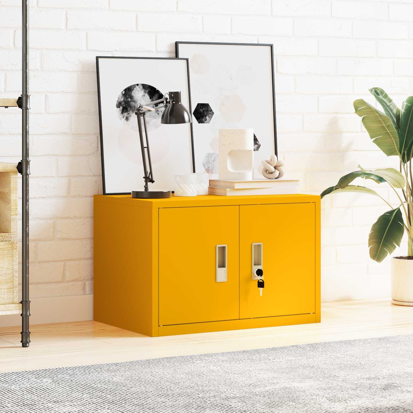 Storage Cabinet Mustard Yellow 60 x 40 x 40 cm Steel