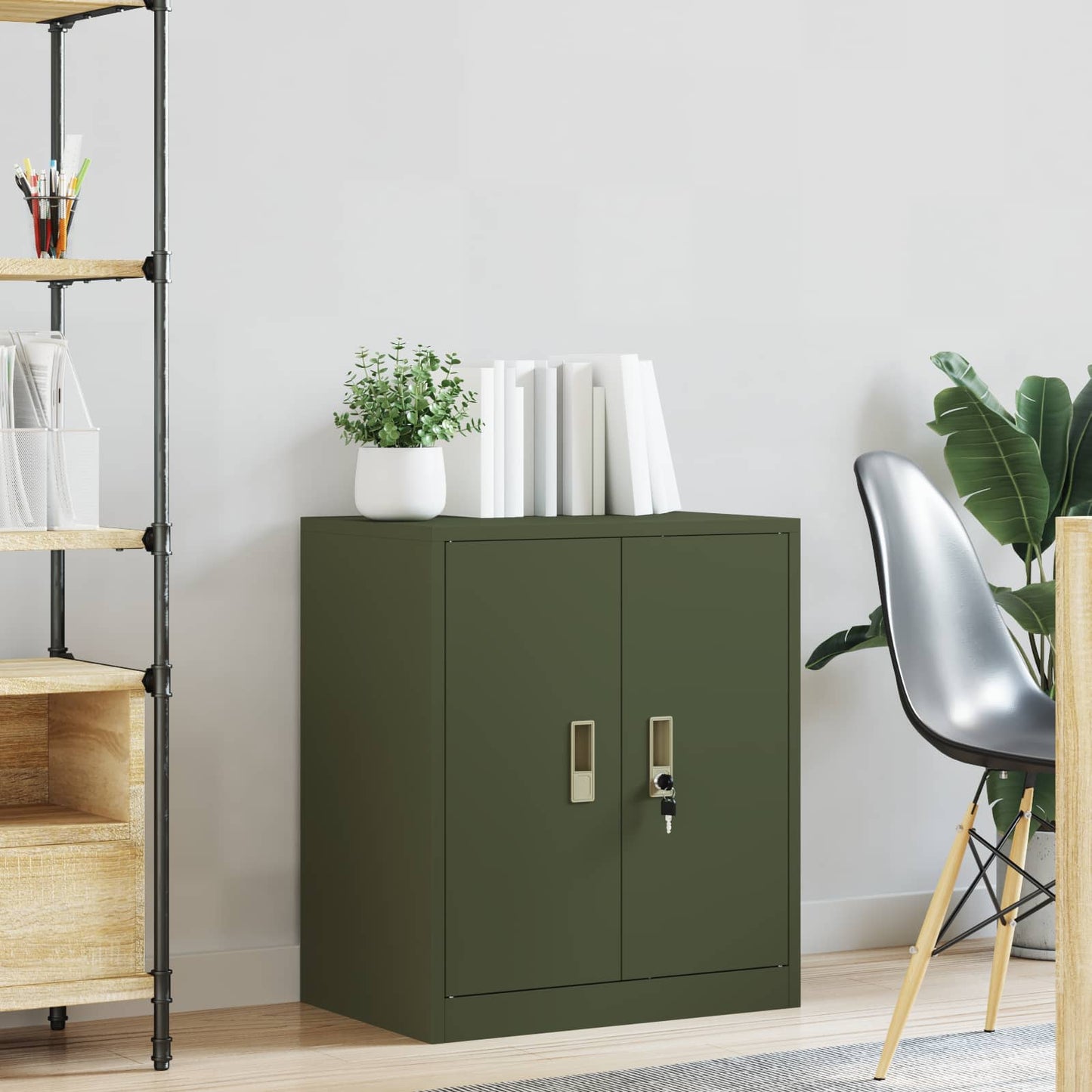 Storage Cabinet Olive Green 60 x 40 x 70 cm Steel