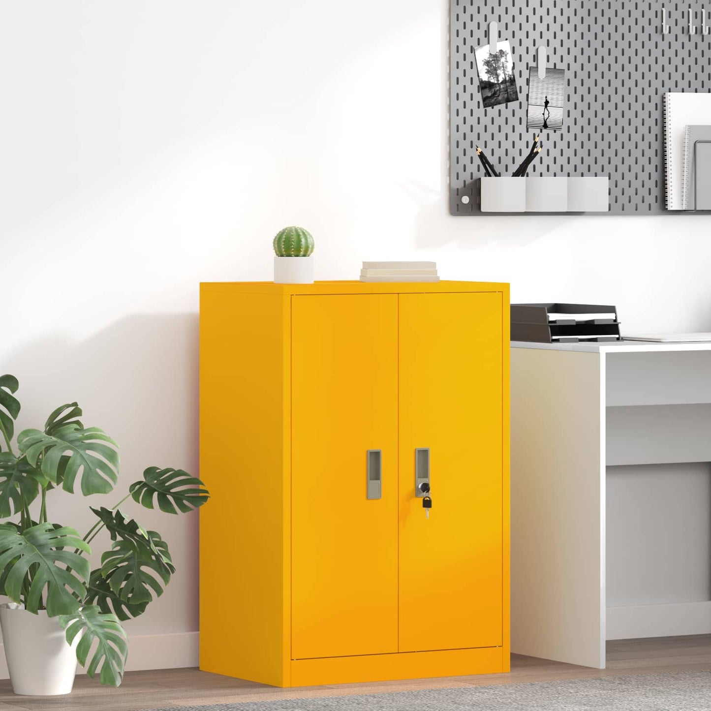 Storage Cabinet Mustard Yellow 60 x 40 x 90 cm Steel