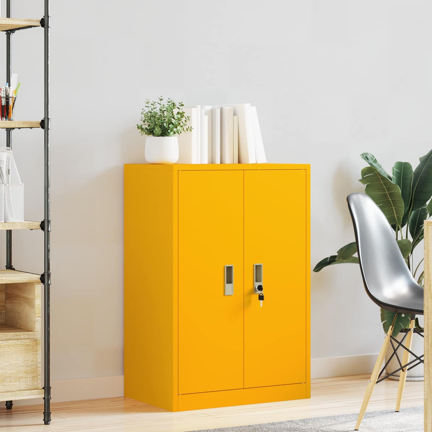 Storage Cabinet Mustard Yellow 60 x 40 x 90 cm Steel