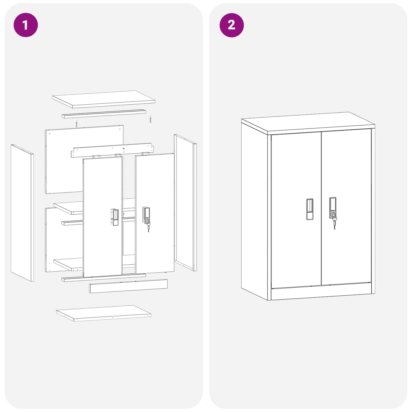 Storage Cabinet White 60 x 40 x 90 cm Steel
