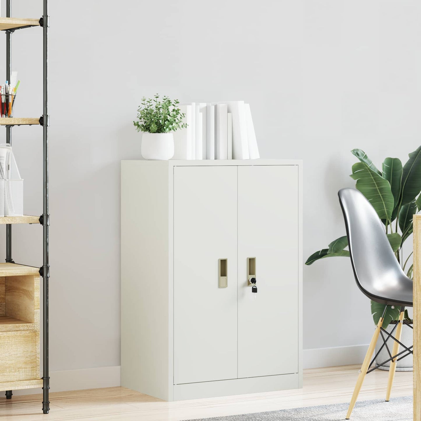 Storage Cabinet White 60 x 40 x 90 cm Steel