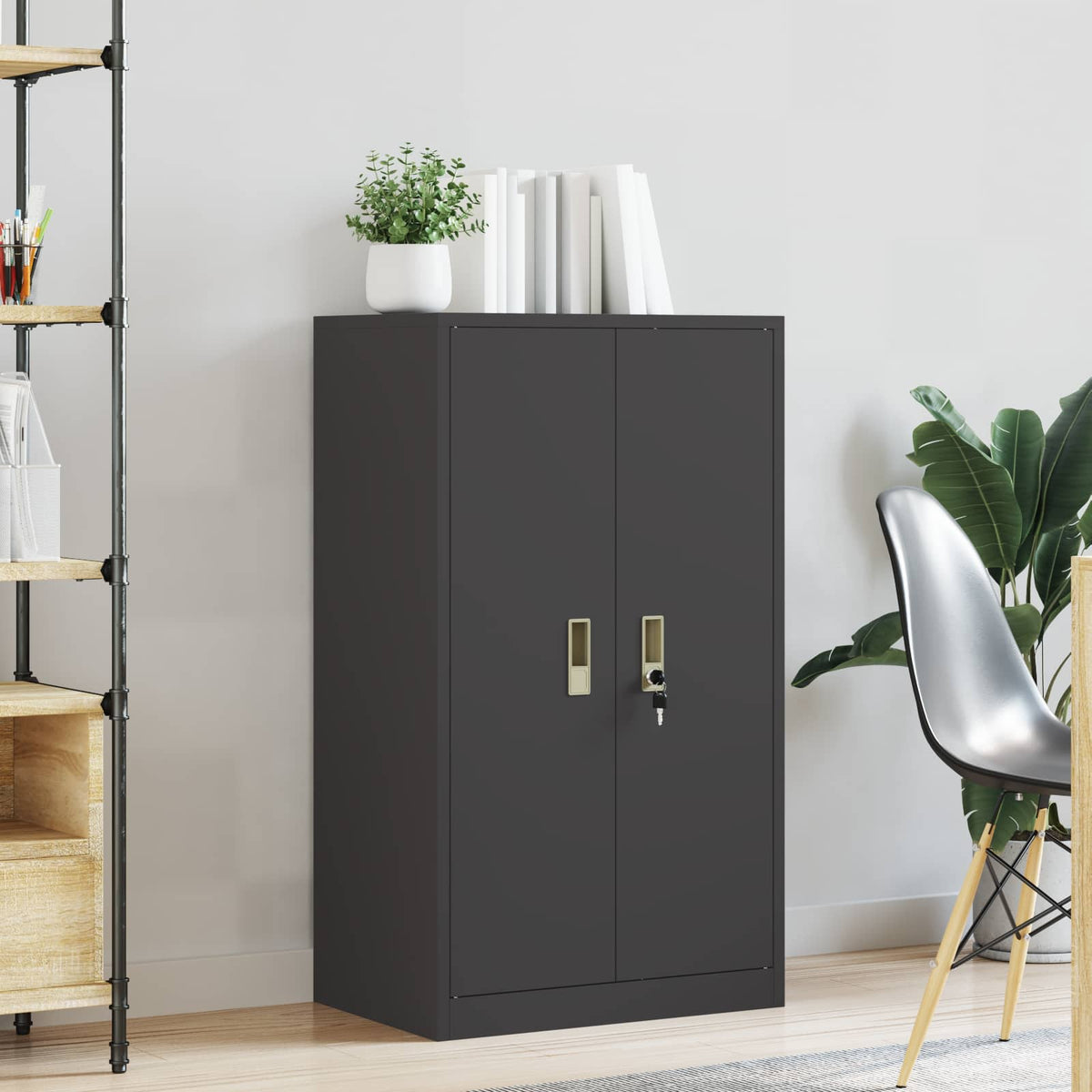 Storage Cabinet Black 60 x 40 x 105 cm Steel