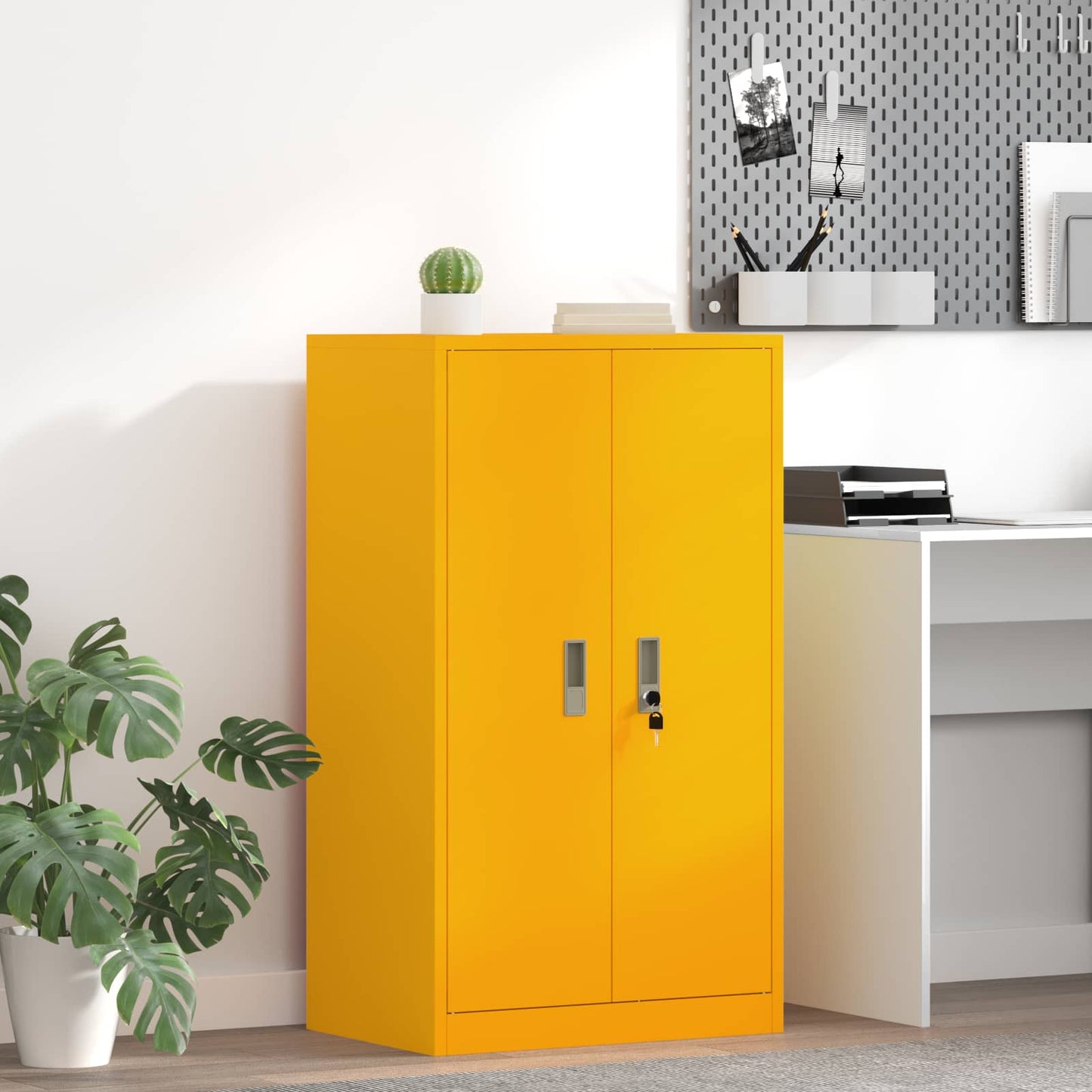 Storage Cabinet Mustard Yellow 60 x 40 x 105 cm Steel