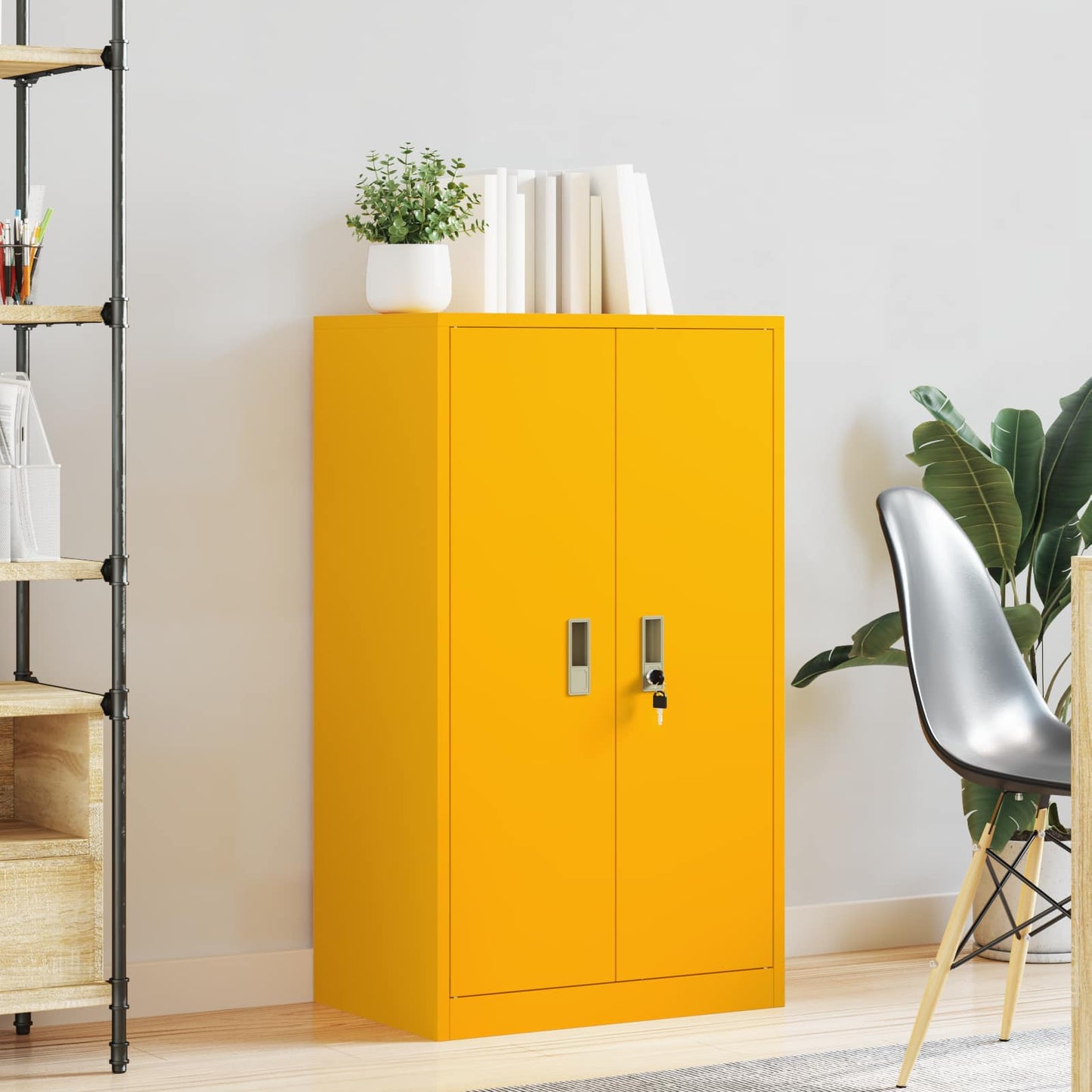 Storage Cabinet Mustard Yellow 60 x 40 x 105 cm Steel