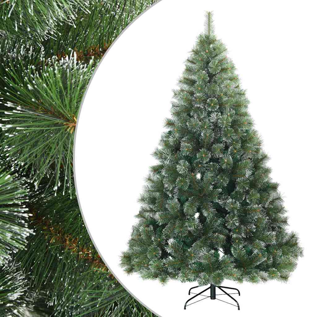 Artificial Hinged Christmas Tree Snow Flocked Green 180 cm