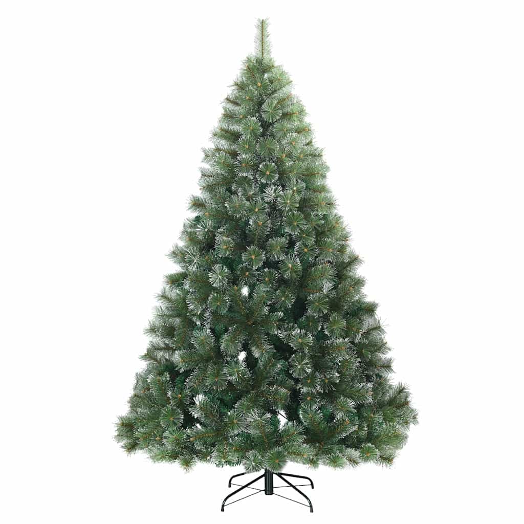 Artificial Hinged Christmas Tree Snow Flocked Green 210 cm