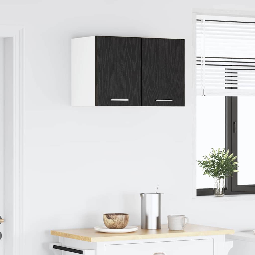 Hanging Cabinet 2 pcs Black Oak and White 30 x 31 x 40 cm