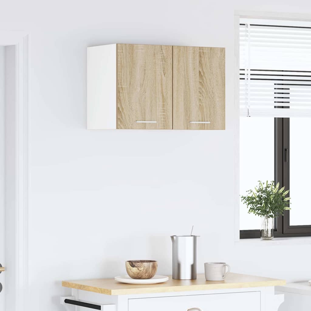 Hanging Cabinet Sonoma Oak and White 30 x 31 x 40 cm
