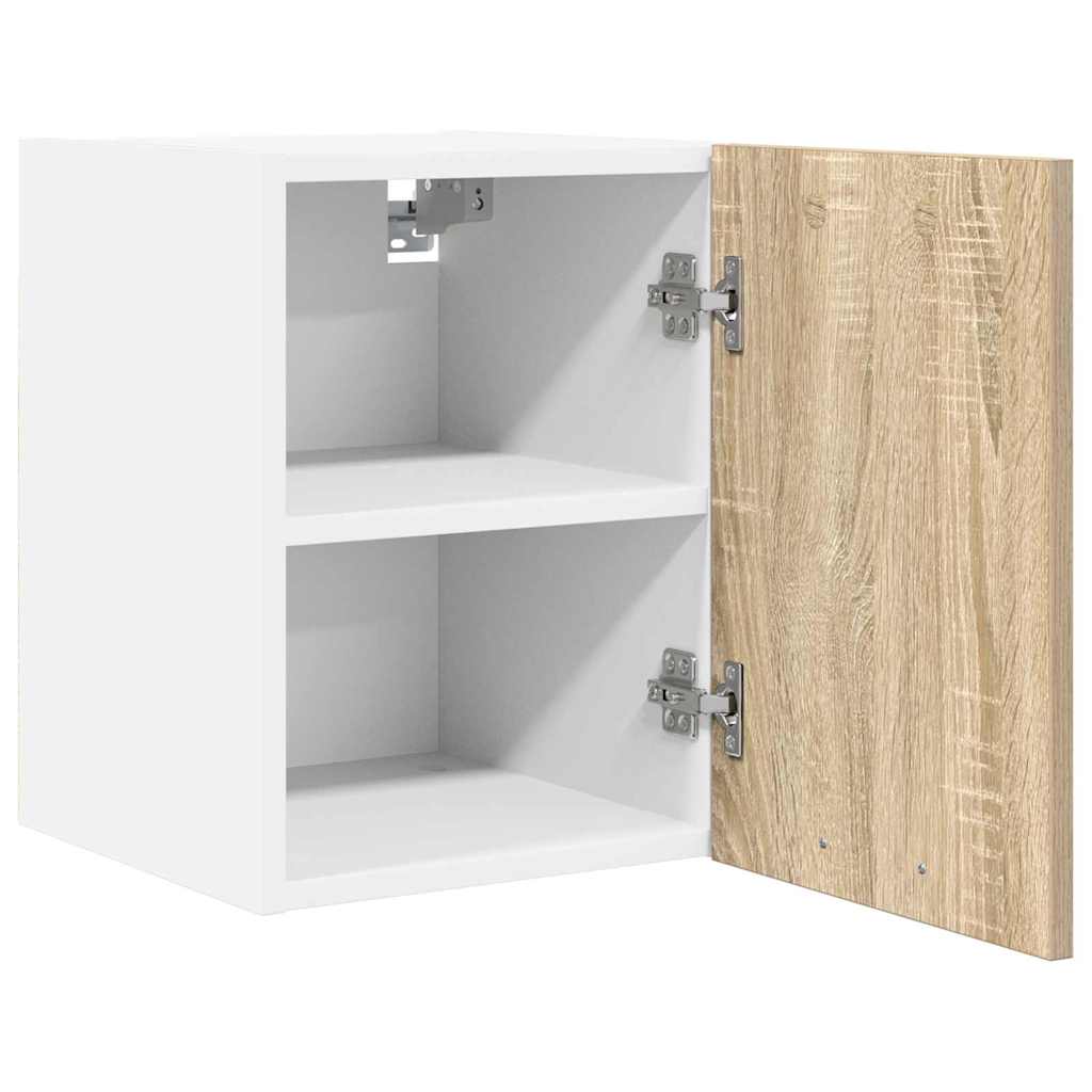 Hanging Cabinet Sonoma Oak and White 30 x 31 x 40 cm