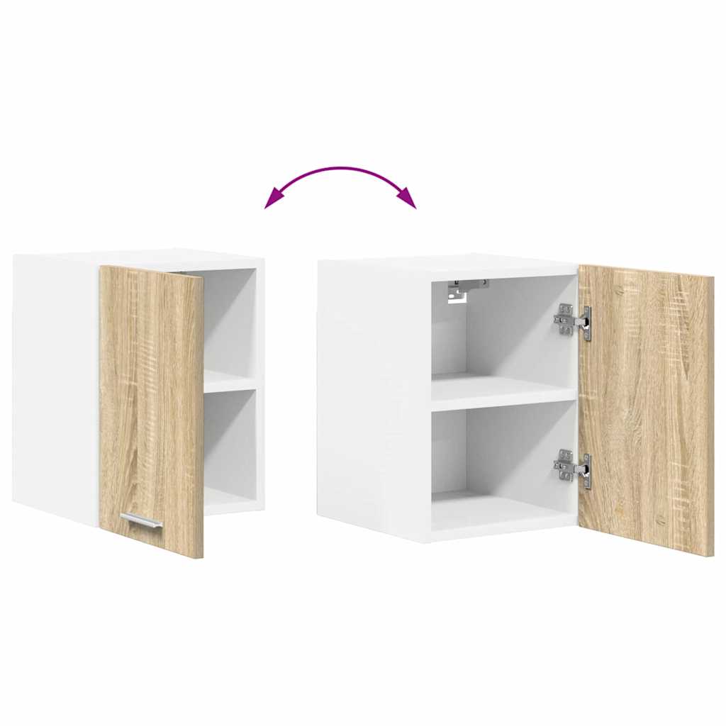 Hanging Cabinet Sonoma Oak and White 30 x 31 x 40 cm