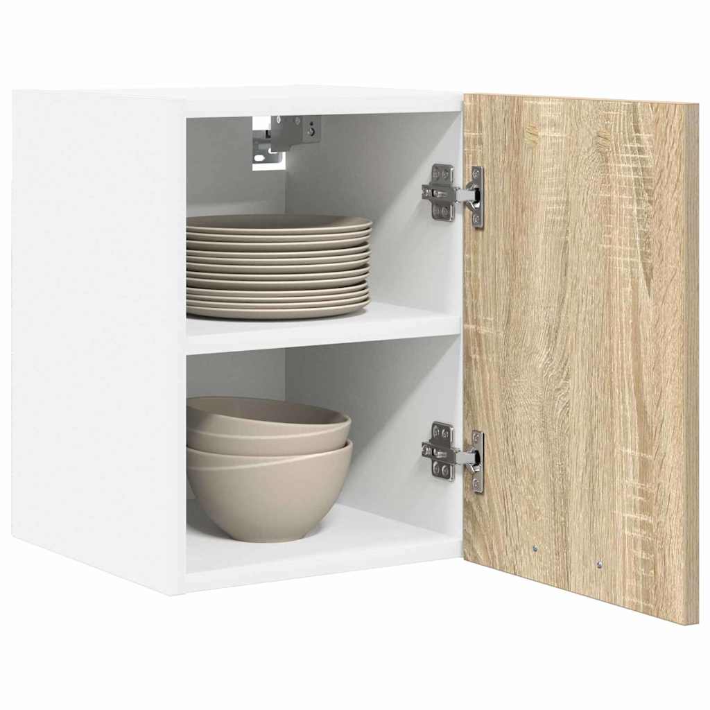Hanging Cabinet Sonoma Oak and White 30 x 31 x 40 cm