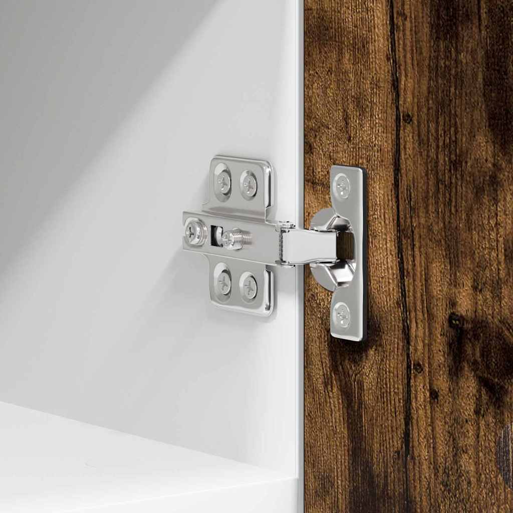 Hanging Cabinet with Door Smoked Oak and White 30 x 31 x 40 cm