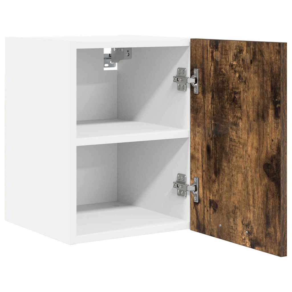 Hanging Cabinet 2 pcs Smoked Oak and White 30 x 31 x 40 cm