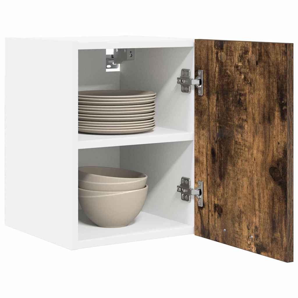 Hanging Cabinet 2 pcs Smoked Oak and White 30 x 31 x 40 cm