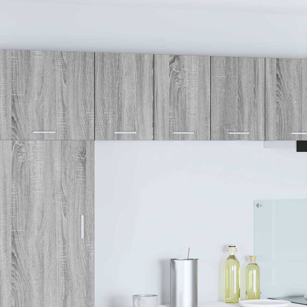 Hanging Cabinet with Door Grey Sonoma and White 30 x 31 x 40 cm