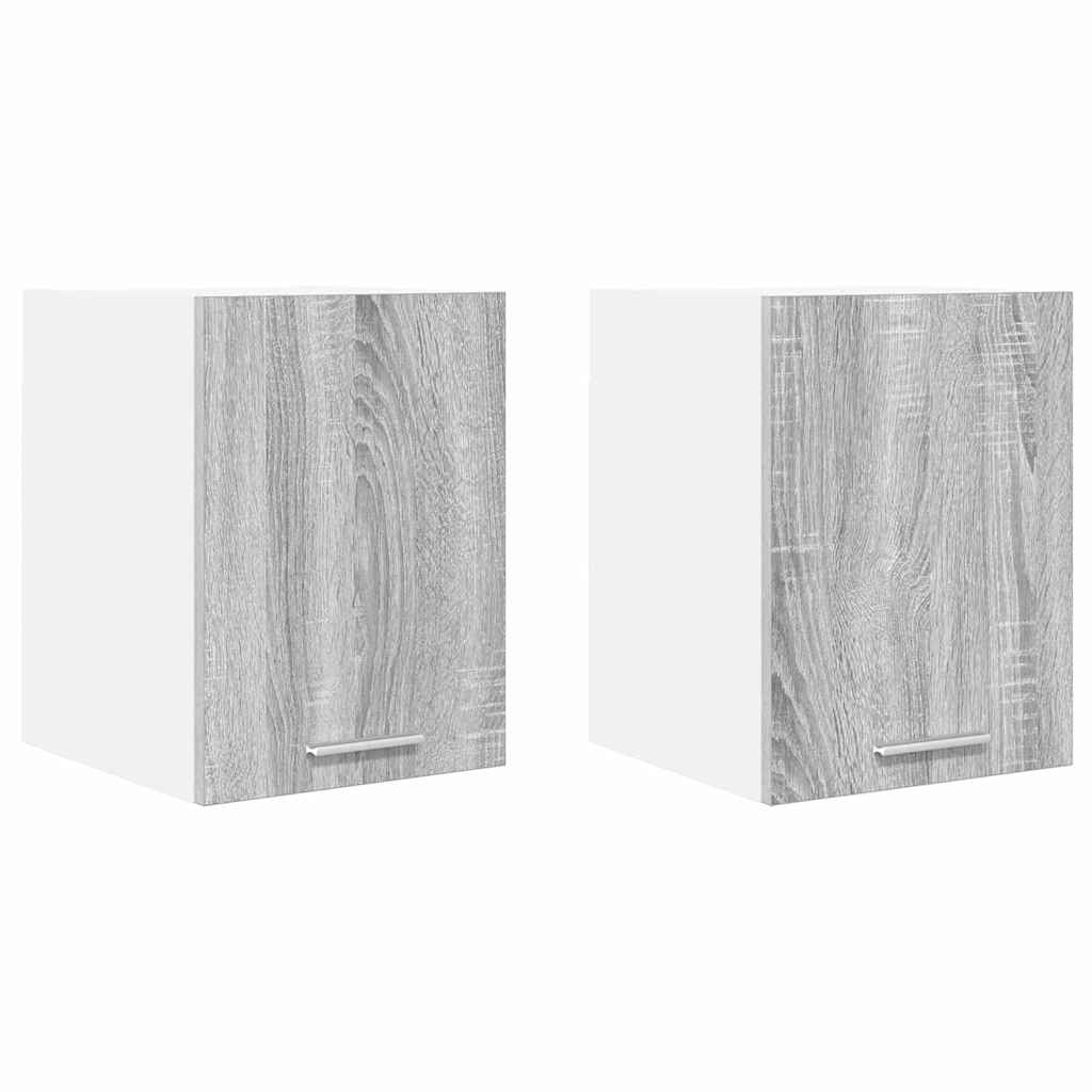 Hanging Cabinet 2 pcs Grey Sonoma and White 30 x 31 x 40 cm
