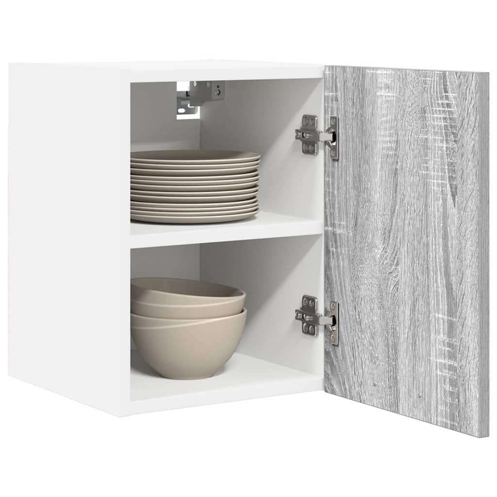Hanging Cabinet 2 pcs Grey Sonoma and White 30 x 31 x 40 cm