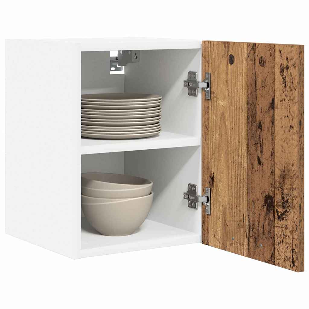 Hanging Cabinet with Storage Old Wood and White 30 x 31 x 40 cm