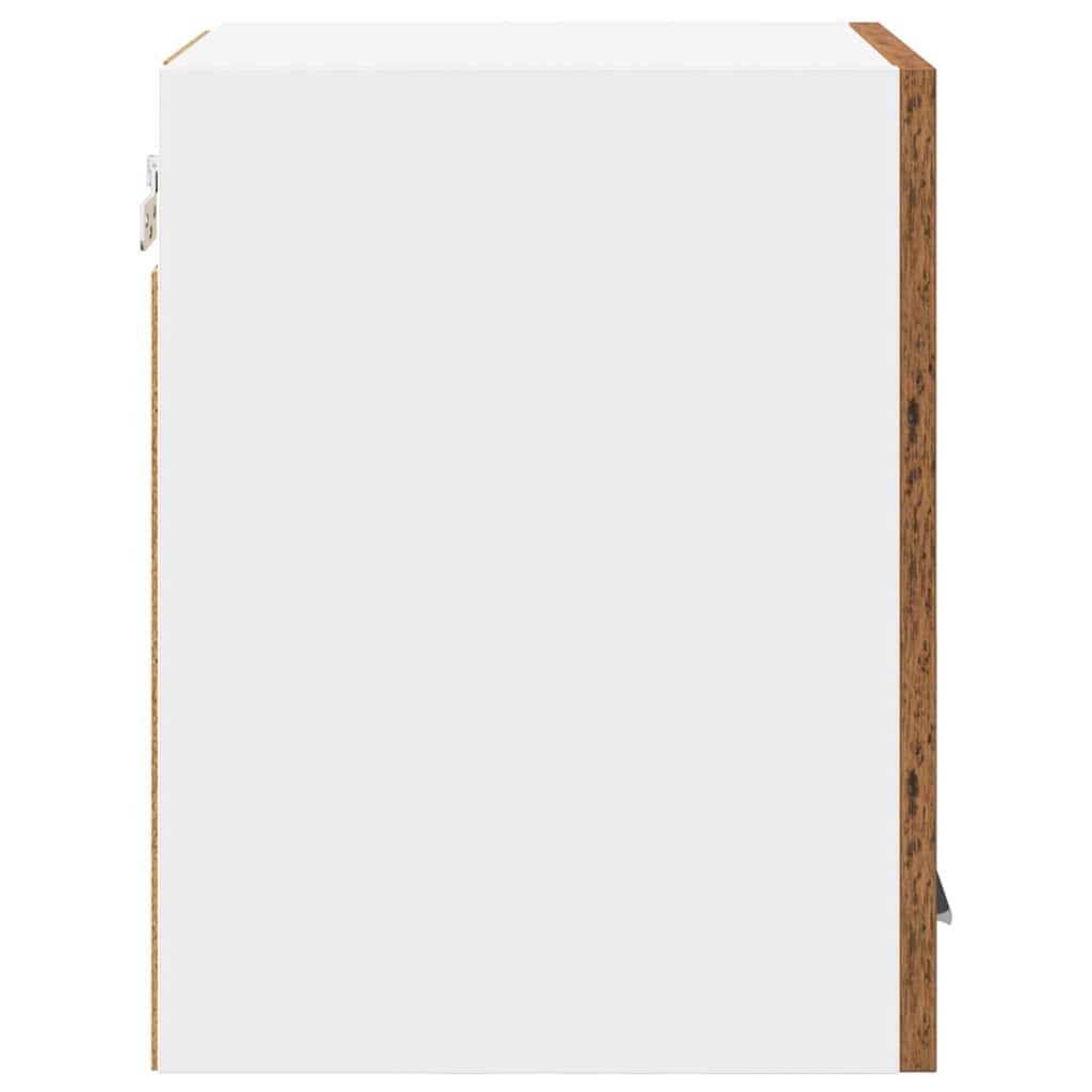 Hanging Cabinet with Storage Old Wood and White 30 x 31 x 40 cm