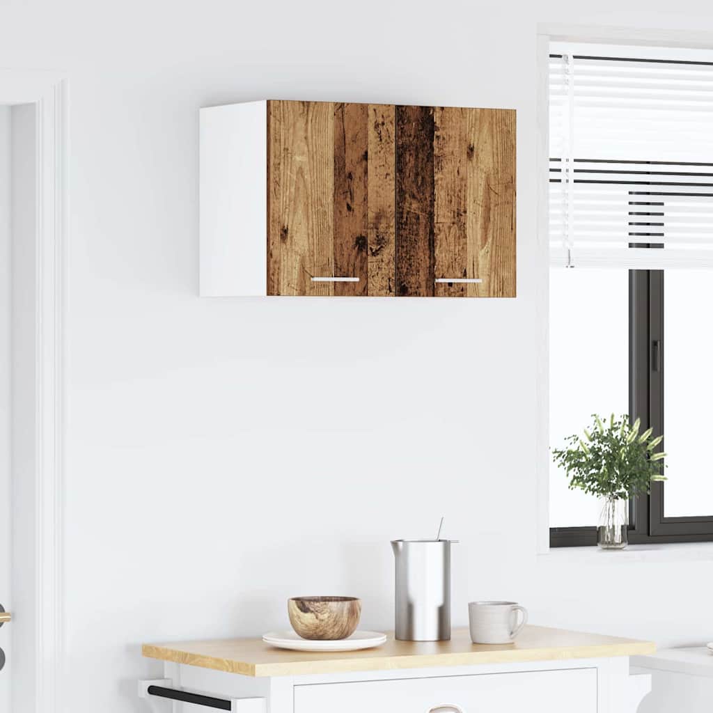 Hanging Cabinet 2 pcs Old Wood and White 30 x 31 x 40 cm