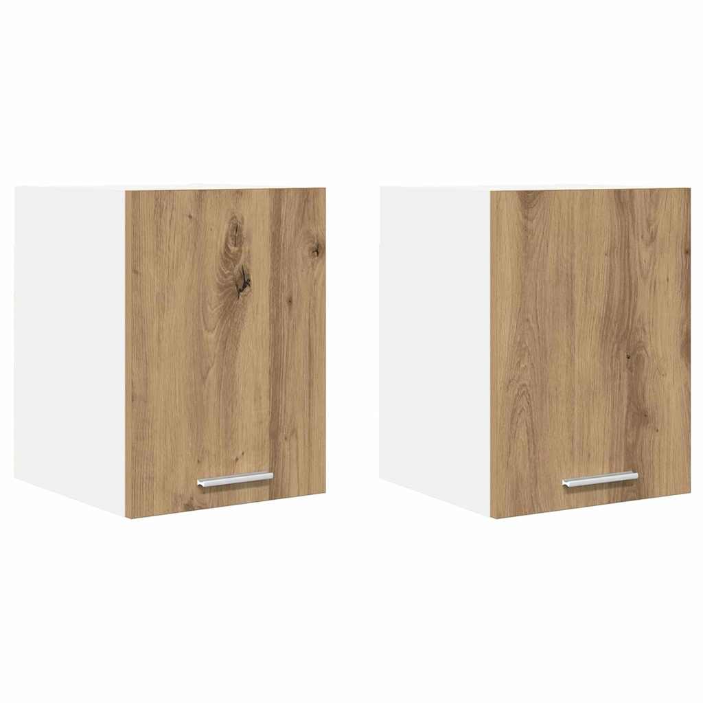 Hanging Cabinet 2 pcs Artisan Oak and White 30 x 31 x 40 cm