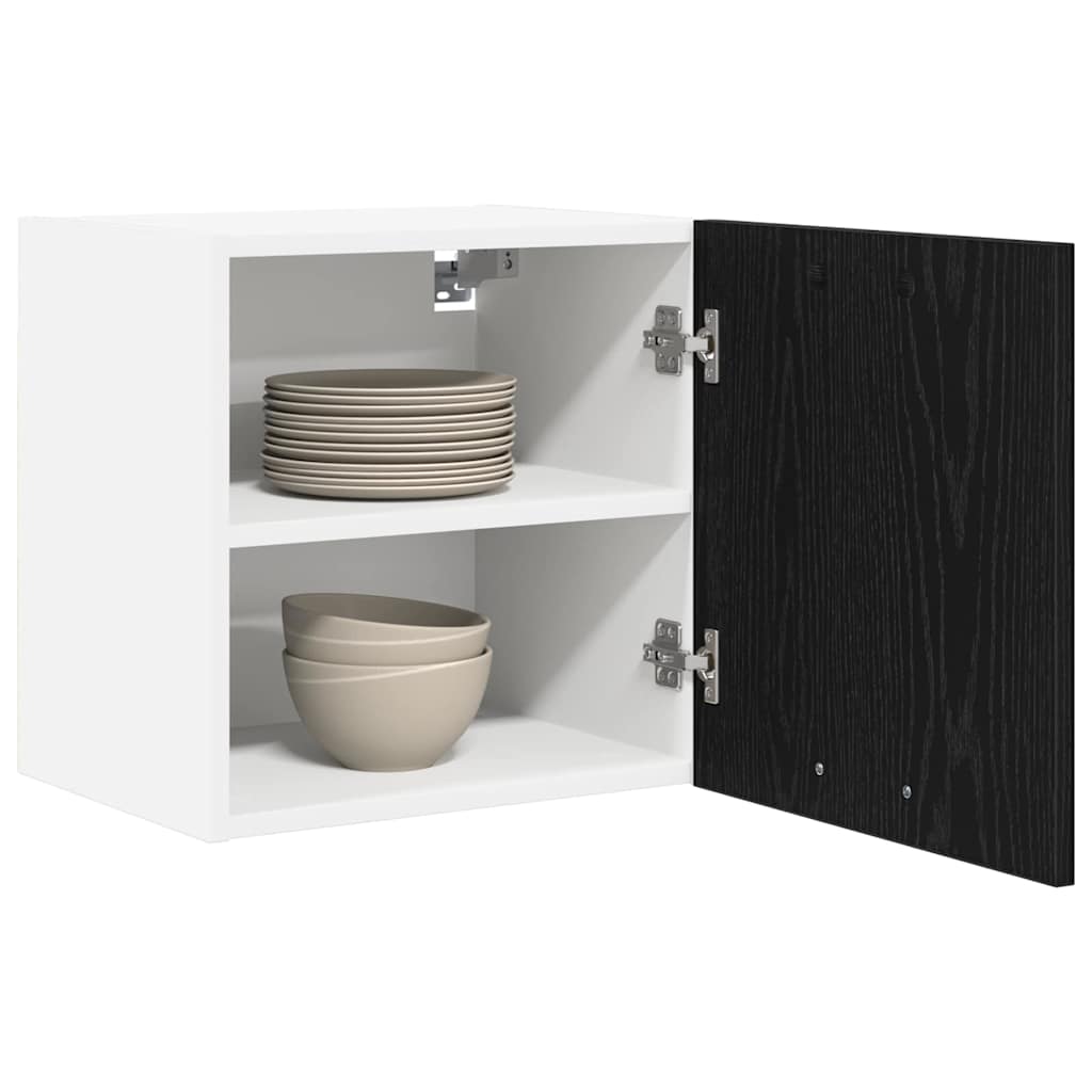 Hanging Cabinet 2 pcs Black Oak and White 40 x 31 x 40 cm