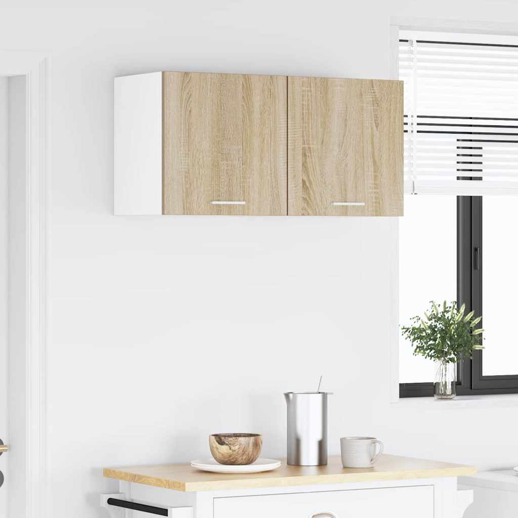 Hanging Cabinet Sonoma Oak and White 40 x 31 x 40 cm