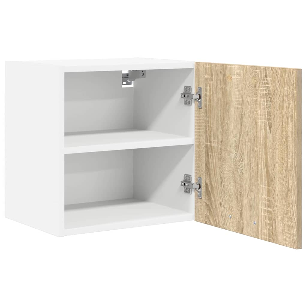 Hanging Cabinet Sonoma Oak and White 40 x 31 x 40 cm