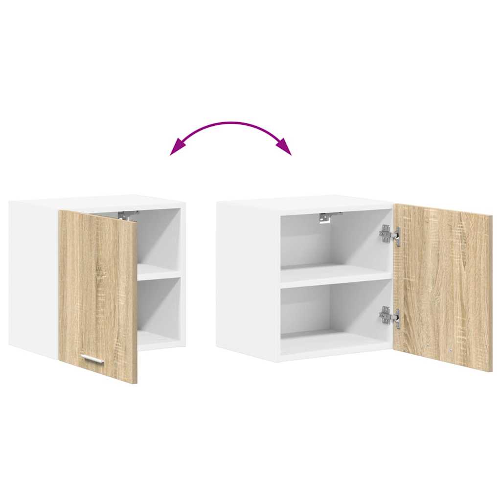 Hanging Cabinet Sonoma Oak and White 40 x 31 x 40 cm