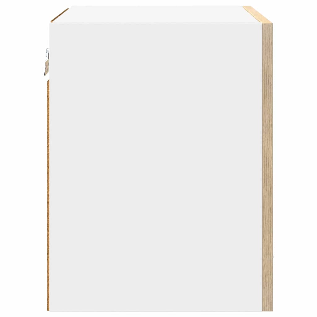 Hanging Cabinet Sonoma Oak and White 40 x 31 x 40 cm