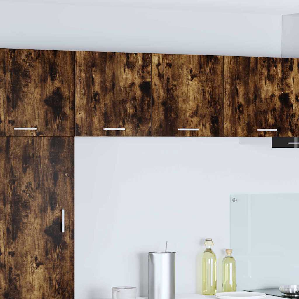 Hanging Cabinet 2 pcs Smoked Oak and White 40 x 31 x 40 cm