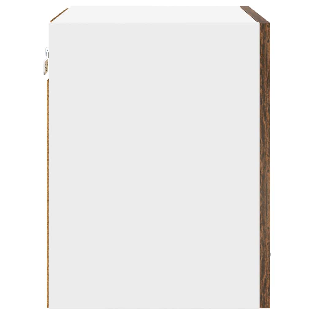 Hanging Cabinet 2 pcs Smoked Oak and White 40 x 31 x 40 cm